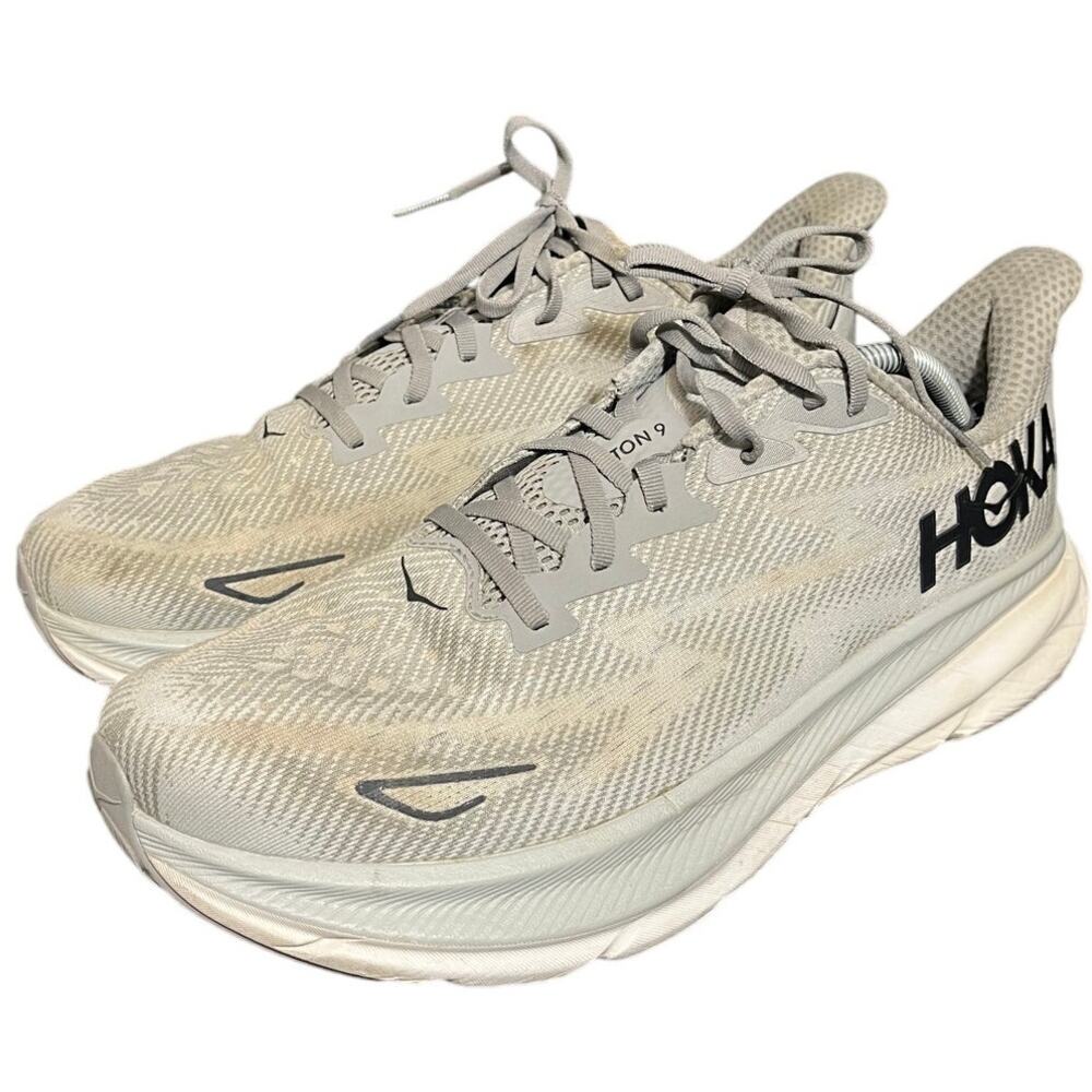 Hoka One One Mens Clifton 9 1127895 HMBC Gray Running Shoes Sneakers Size 12.5 D